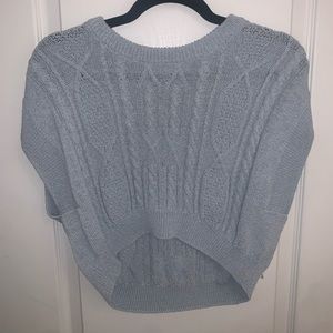 Blue Zara Sweater Vest Crop Top